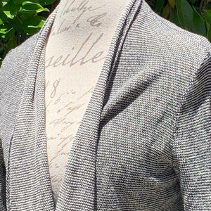 Eileen Fisher Tan/Blk Cotton Tweed Sweater/Jacket